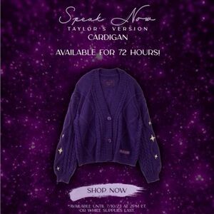 Taylor swift speak now cardigan brand new never used